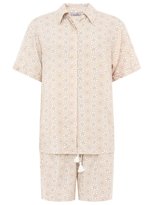 Zdjęcie produktu Zwillingsherz 2-częściowy zestaw "Flower Power" w kolorze beżowo-kremowym rozmiar: L/XL