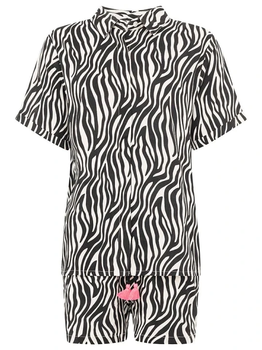 Zdjęcie produktu Zwillingsherz 2-częściowy zestaw "Zebra Print" w kolorze czarno-białym rozmiar: S/M