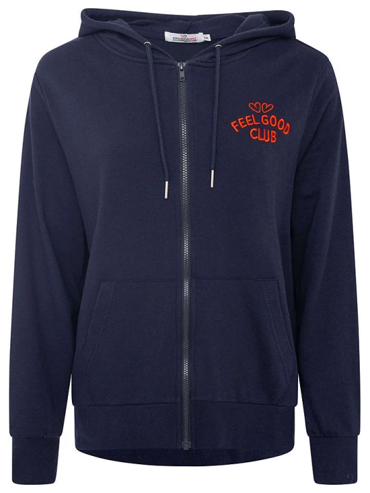 Zdjęcie produktu Zwillingsherz Bluza "Feel Good Club" w kolorze granatowym rozmiar: S / M