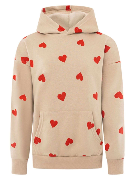Zdjęcie produktu Zwillingsherz Bluza "Hearts" w kolorze beżowym rozmiar: S