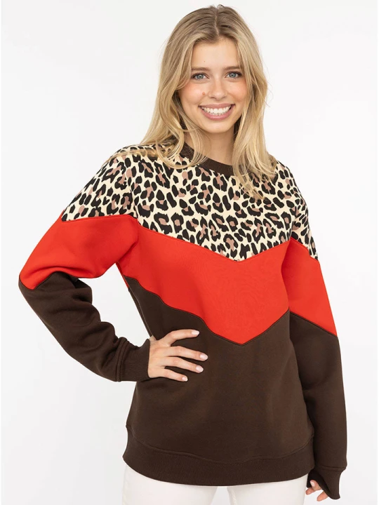 Zdjęcie produktu Zwillingsherz Bluza "Konny" w kolorze brązowo-pomarańczowym rozmiar: L/XL