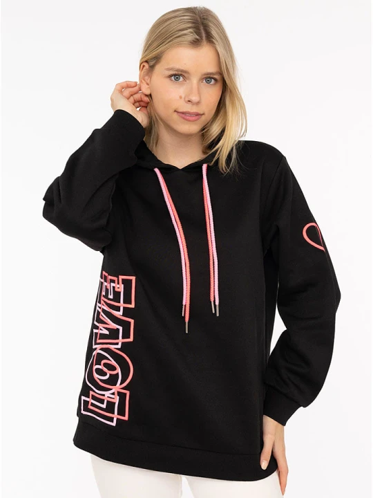 Zdjęcie produktu Zwillingsherz Bluza "LOVE 2.0" w kolorze czarnym rozmiar: L/XL