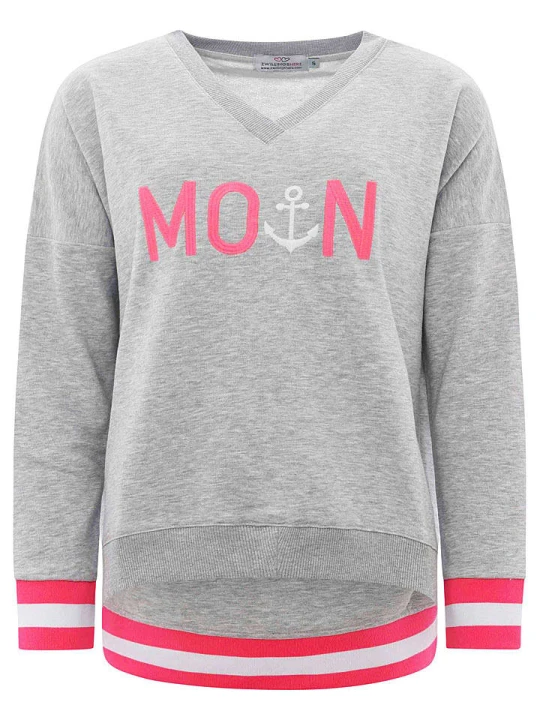 Zdjęcie produktu Zwillingsherz Bluza "MoinZH" w kolorze szaro-różowym rozmiar: S