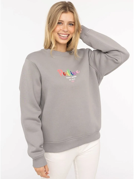 Zdjęcie produktu Zwillingsherz Bluza "Positive Rainbow" w kolorze szarym rozmiar: L/XL