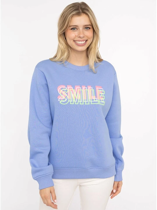Zdjęcie produktu Zwillingsherz Bluza "Smile" w kolorze błękitnym rozmiar: S/M