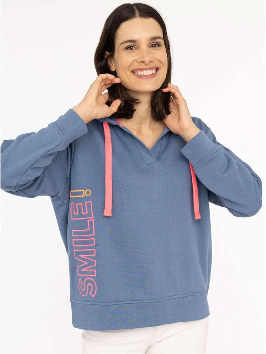 Zdjęcie produktu Zwillingsherz Bluza "Smile" w kolorze niebieskim rozmiar: L/XL