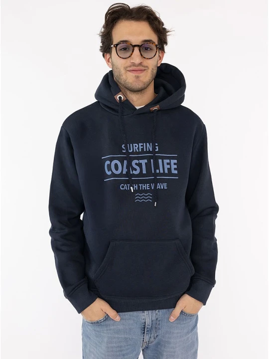 Zdjęcie produktu Zwillingsherz Bluza "Surfing Coast Life" w kolorze granatowym rozmiar: M