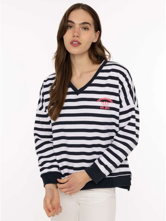 Zdjęcie produktu Zwillingsherz Bluza w kolorze granatowo-białym rozmiar: L / XL