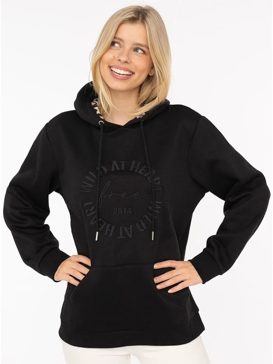 Zdjęcie produktu Zwillingsherz Bluza "Wild at heart" w kolorze czarnym rozmiar: S/M