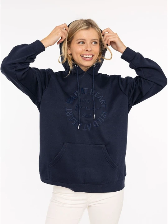 Zdjęcie produktu Zwillingsherz Bluza "Wild at heart" w kolorze granatowym rozmiar: S/M