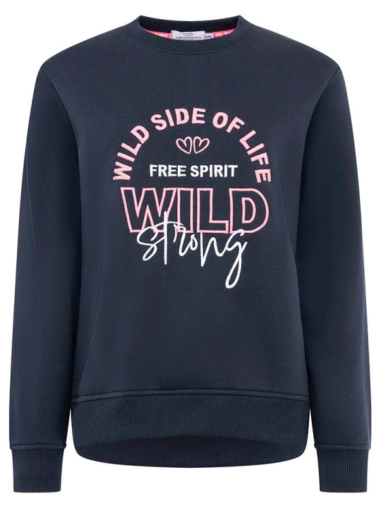 Zdjęcie produktu Zwillingsherz Bluza "Wild Side" w kolorze granatowym rozmiar: L/XL