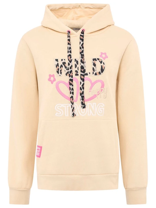 Zdjęcie produktu Zwillingsherz Bluza "Wild Strong Happy" w kolorze beżowym rozmiar: M