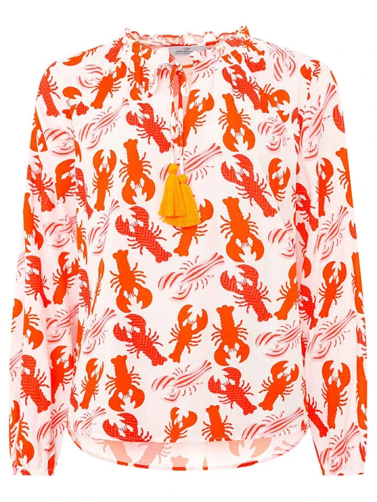 Zdjęcie produktu Zwillingsherz Bluzka "Lobster Mix" w kolorze biało-czerwonym rozmiar: S/M