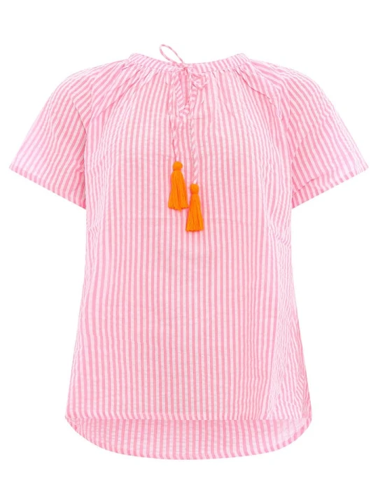 Zdjęcie produktu Zwillingsherz Bluzka "Neon Stripes" w kolorze jasnoróżowym rozmiar: S / M
