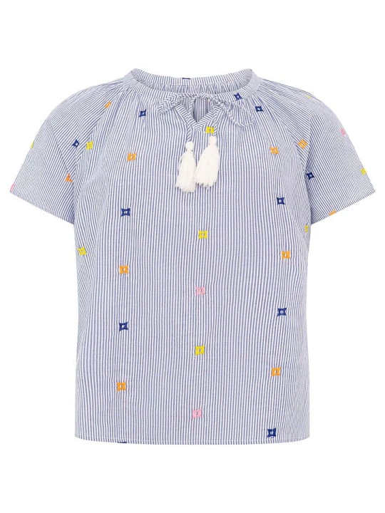 Zdjęcie produktu Zwillingsherz Bluzka "Stripe & Stitch" w kolorze niebieskim rozmiar: S/M