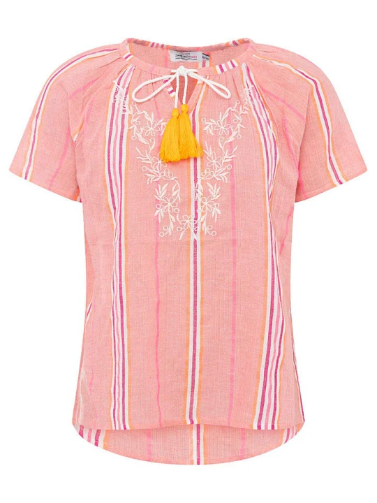 Zdjęcie produktu Zwillingsherz Bluzka "Summer Stripes" w kolorze koralowym rozmiar: L/XL