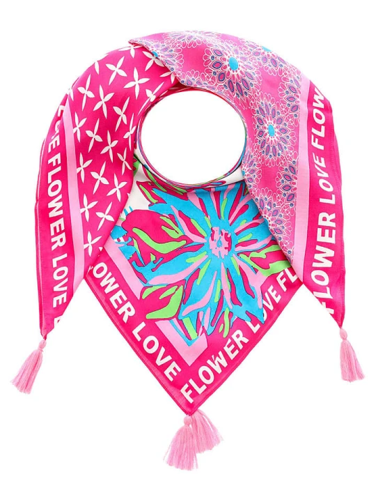 Zdjęcie produktu Zwillingsherz Chusta "Flower Love" ze wzorem - 130 x 130 cm rozmiar: onesize