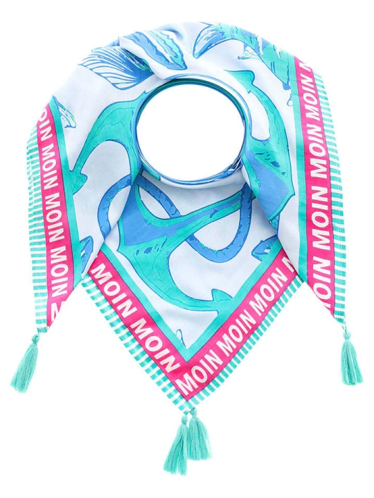 Zdjęcie produktu Zwillingsherz Chusta "Ocean" ze wzorem - 130 x 130 cm rozmiar: onesize