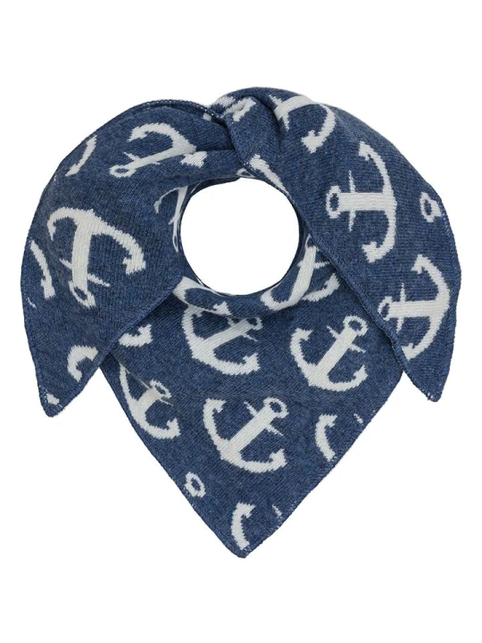 Zdjęcie produktu Zwillingsherz Chusta trójkątna "Anchor" w kolorze niebieskim rozmiar: onesize