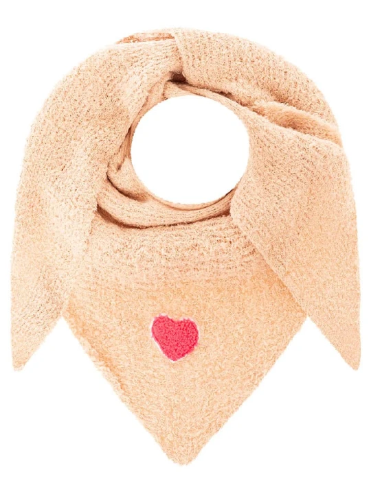 Zdjęcie produktu Zwillingsherz Chusta trójkątna "Heart Patch" w kolorze beżowym - 208 x 80 cm rozmiar: onesize