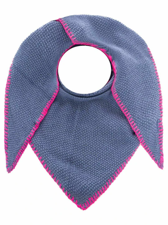 Zdjęcie produktu Zwillingsherz Chusta trójkątna "Uni Fringe" w kolorze niebieskim - 180 x 66 cm rozmiar: onesize