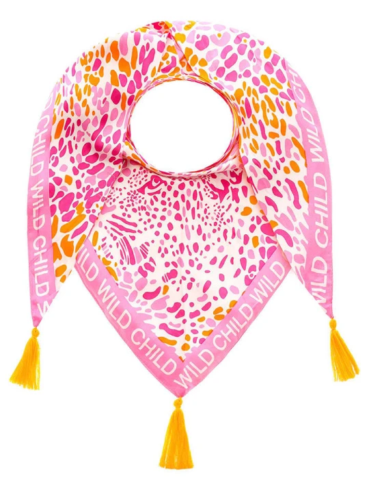 Zdjęcie produktu Zwillingsherz Chusta trójkątna w kolorze jasnoróżowo-kremowo-pomarańczowym - 200 x 90 cm rozmiar: onesize
