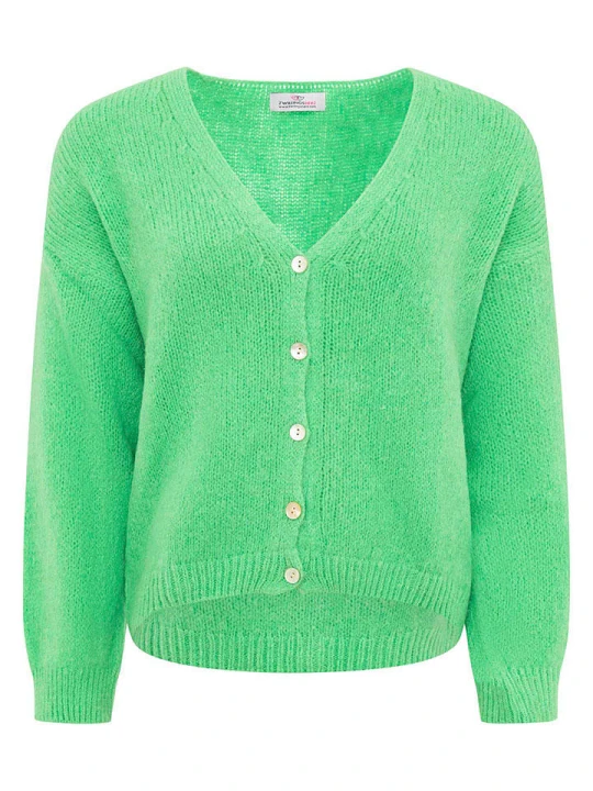 Zdjęcie produktu Zwillingsherz Kardigan "Uni" w kolorze zielonym rozmiar: onesize