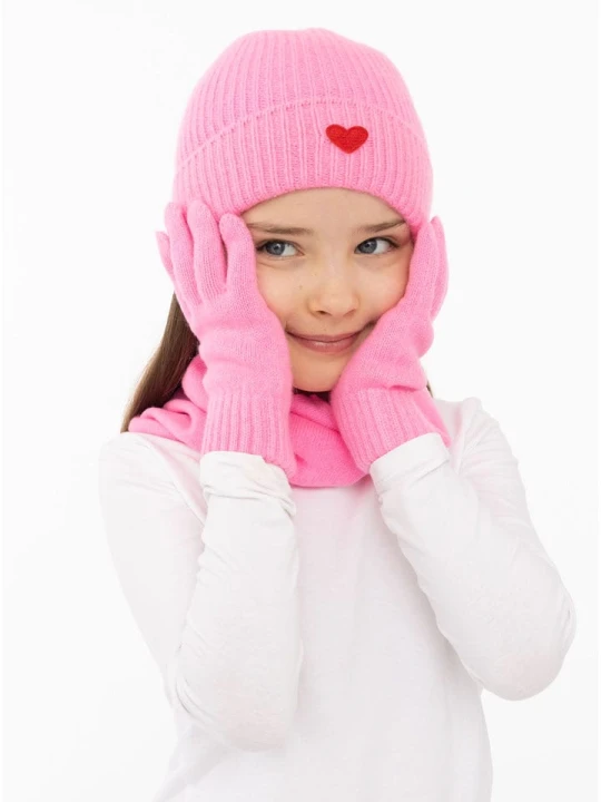 Zdjęcie produktu Zwillingsherz Kaszmirowa czapka beanie "Heart" w kolorze różowym rozmiar: onesize