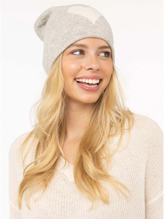 Zdjęcie produktu Zwillingsherz Kaszmirowa czapka beanie w kolorze szarym rozmiar: onesize