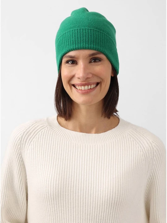 Zdjęcie produktu Zwillingsherz Kaszmirowa czapka beanie w kolorze zielonym rozmiar: onesize