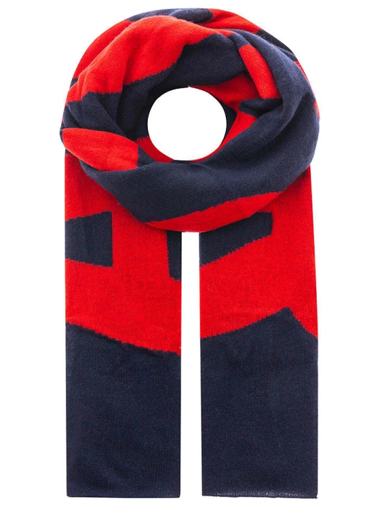 Zdjęcie produktu Zwillingsherz Kaszmirowy szal "Amour" w kolorze granatowo-czerwonym rozmiar: onesize