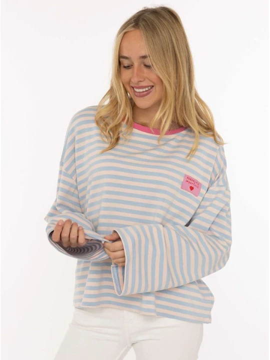 Zdjęcie produktu Zwillingsherz Koszulka "Perfectly Imperfect" w kolorze błękitno-beżowym rozmiar: onesize