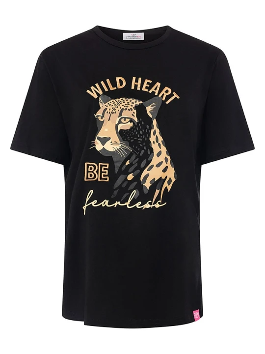 Zdjęcie produktu Zwillingsherz Koszulka "Wild Heart" w kolorze czarnym rozmiar: M