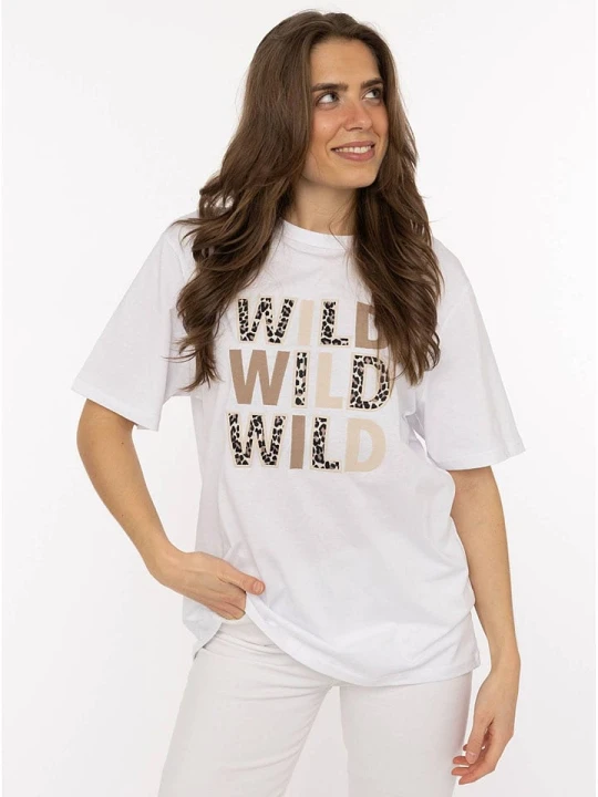 Zdjęcie produktu Zwillingsherz Koszulka "Wild Wild Wild" w kolorze białym rozmiar: M
