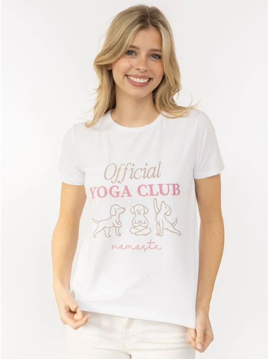 Zdjęcie produktu Zwillingsherz Koszulka "Yoga Club" w kolorze białym rozmiar: M