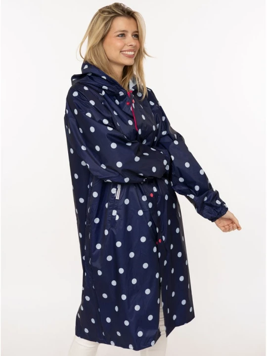 Zdjęcie produktu Zwillingsherz Płaszcz przeciwdeszczowy "Polka Dots" w kolorze granatowo-białym rozmiar: S/M