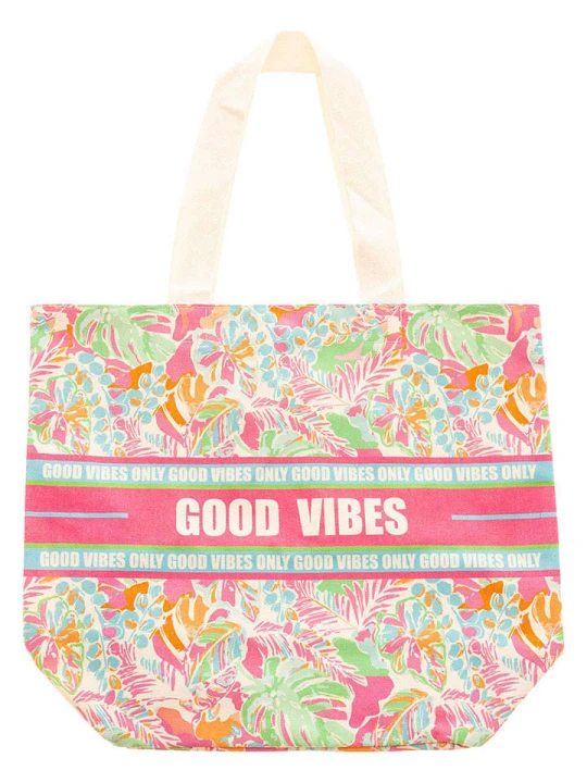 Zdjęcie produktu Zwillingsherz Shopper bag "Good Vibes" ze wzorem - 36 x 46 cm rozmiar: onesize