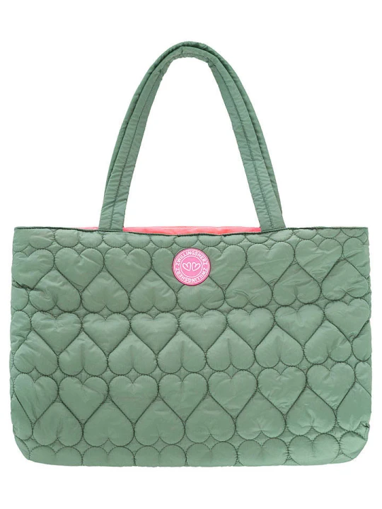 Zdjęcie produktu Zwillingsherz Shopper bag "Heart quilting" w kolorze zielonym - 50 x 35 x 13 cm rozmiar: onesize