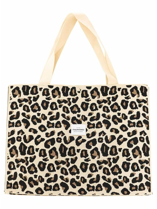 Zdjęcie produktu Zwillingsherz Shopper bag "Leo" w kolorze kremowym - 49 x 38 cm rozmiar: onesize
