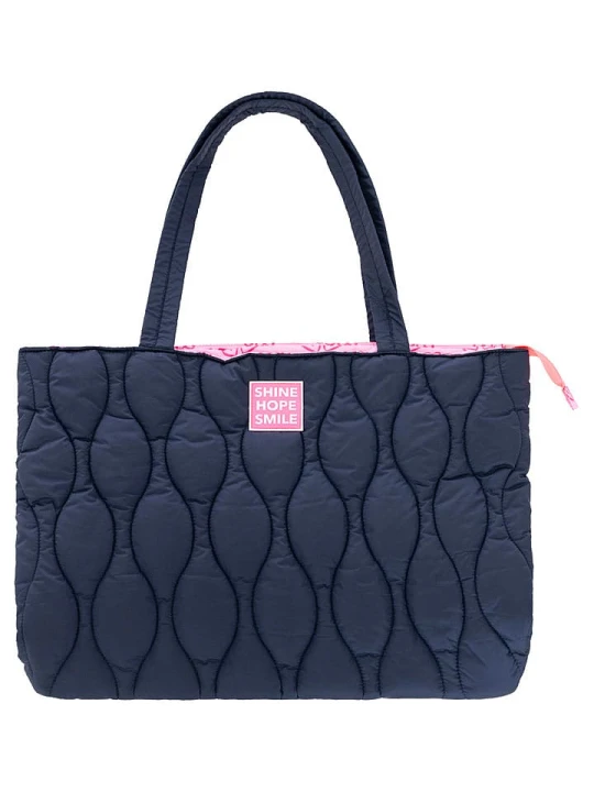 Zdjęcie produktu Zwillingsherz Shopper bag "Quilting & Patch" w kolorze granatowym - 50 x 35 x 13 cm rozmiar: onesize