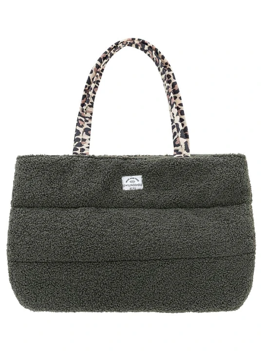 Zdjęcie produktu Zwillingsherz Shopper bag "Teddy Leo Classic" w kolorze khaki - 50 x 35 x 13 cm rozmiar: onesize