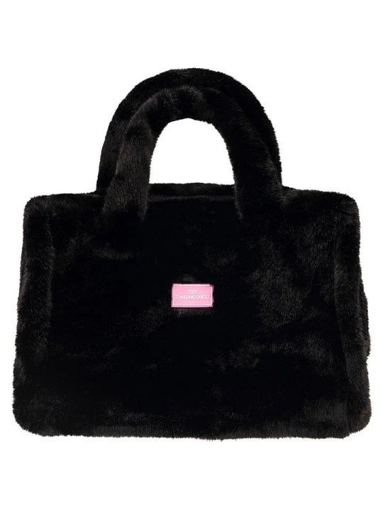 Zdjęcie produktu Zwillingsherz Shopper bag "Uni" w kolorze czarnym - 50 x 35 cm rozmiar: onesize