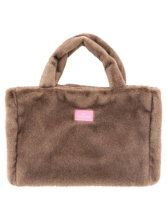 Zdjęcie produktu Zwillingsherz Shopper bag "Uni" w kolorze szarobrązowym - 50 x 35 cm rozmiar: onesize
