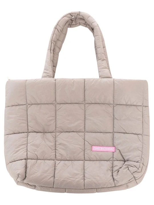 Zdjęcie produktu Zwillingsherz Shopper bag "Uni" w kolorze szarym - 48 x 36 cm rozmiar: onesize
