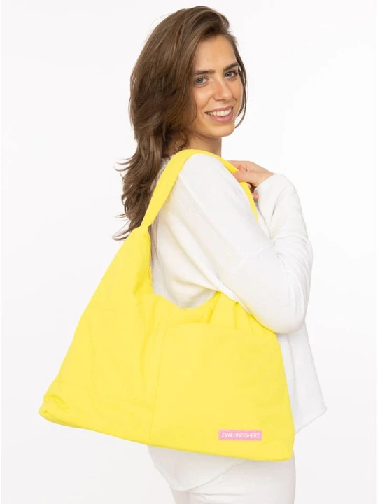 Zdjęcie produktu Zwillingsherz Shopper bag w kolorze żółtym - 45 x 30 cm rozmiar: onesize