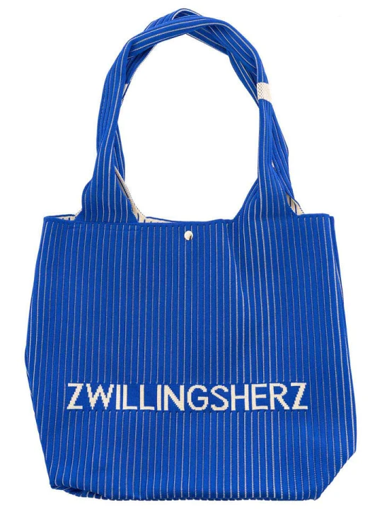 Zdjęcie produktu Zwillingsherz Shopper bag "Zwillingsherz" w kolorze niebieskim - 40 x 30 cm rozmiar: onesize