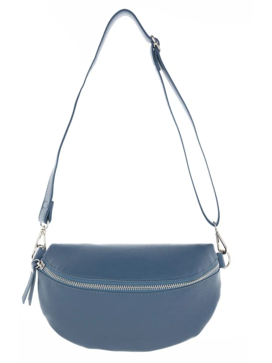 Zdjęcie produktu Zwillingsherz Skórzana saszetka "Crossbody" w kolorze niebieskim - 23 x 14 cm rozmiar: onesize