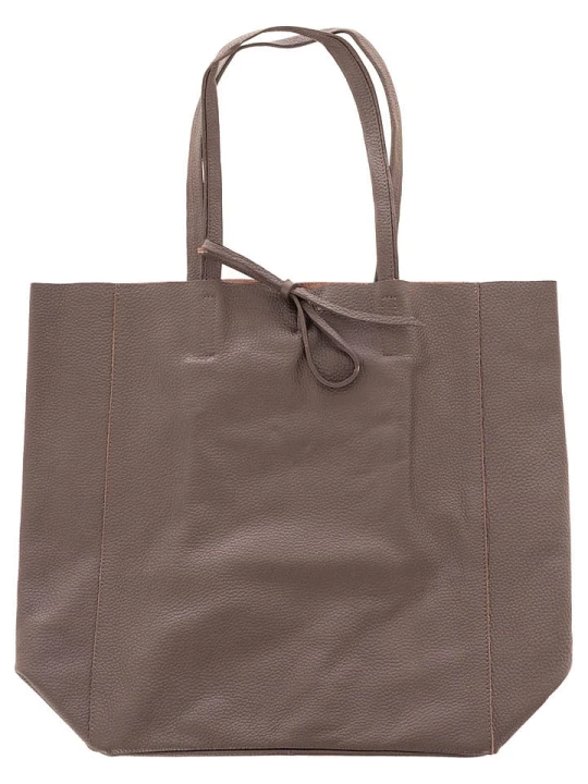 Zdjęcie produktu Zwillingsherz Skórzany shopper bag w kolorze brązowym - 40 x 45 cm rozmiar: onesize