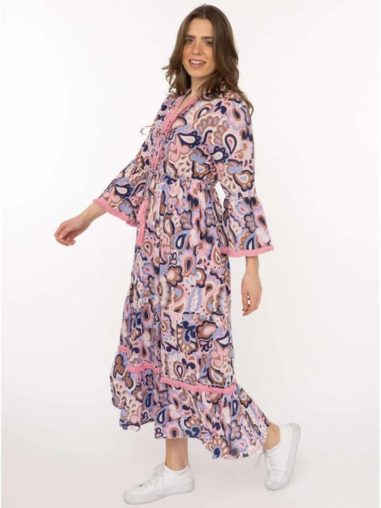 Zdjęcie produktu Zwillingsherz Sukienka "Paisley" w kolorze jasnoróżowym rozmiar: L / XL