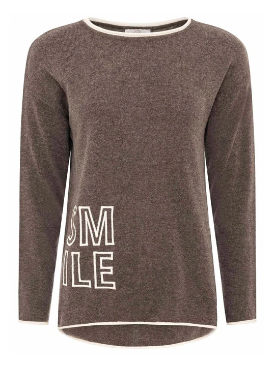 Zdjęcie produktu Zwillingsherz Sweter "Smile" w kolorze brązowym rozmiar: S
